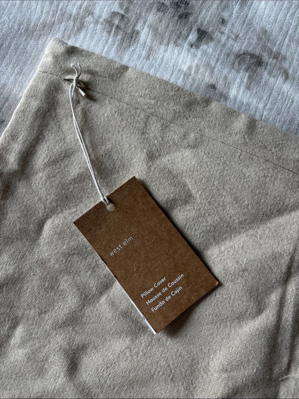 West Elm Cut Floral Pillow Cover Neutral Textured  - Beige Taupe
